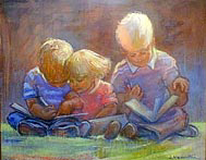 Children Reading, by Jeanne Hamilton